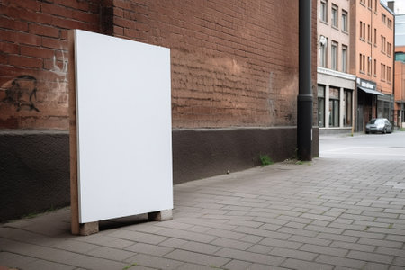 Blank billboard on the street in the city. Mock up.の素材