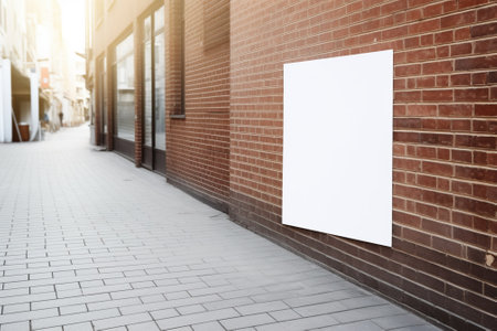 Blank billboard on brick wall. Mock up, 3D Renderingの素材