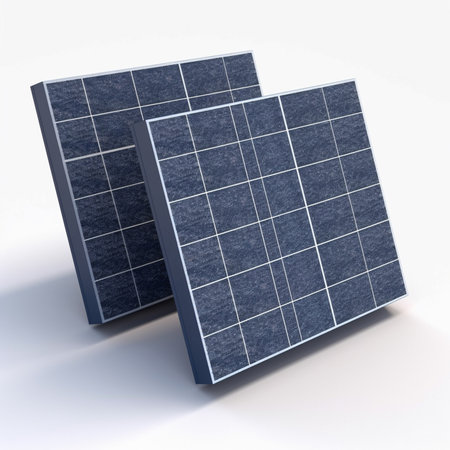 solar panel isolated on white background. 3d render illustration.の素材