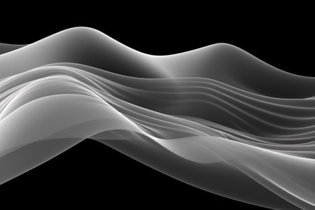 Abstract background with a glowing abstract waves, black and white abstract backgroundの素材