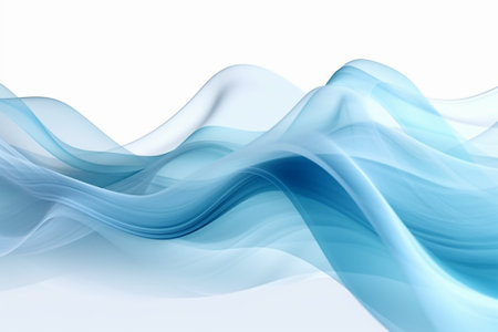 abstract blue background with smooth lines, futuristic wavy art illustrationの素材