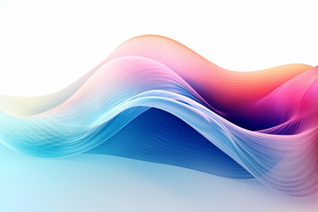 abstract colorful wave on white background, futuristic wavy art illustrationの素材