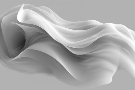 Abstract background of white wavy silk or satin. 3d rendering image.の素材