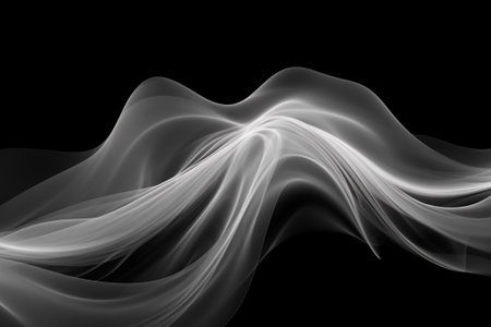 Abstract black and white wavy background. 3d rendering, 3d illustration.の素材
