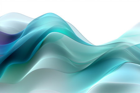 abstract background with smooth wavy lines in blue and green colorsの素材