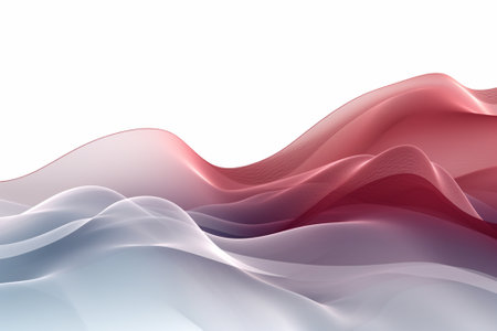 abstract background with smooth wavy lines in pink and white colorsの素材