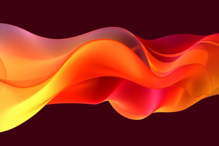 Abstract red and orange wavy background. Vector illustration for your designの素材