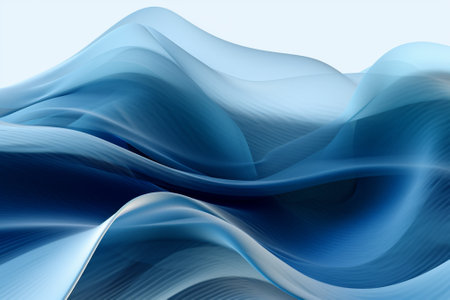 abstract blue background with smooth lines, futuristic wavy art illustrationの素材