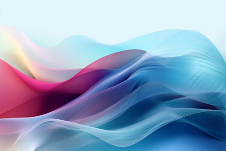 abstract background with smooth wavy lines in blue and pink colorsの素材