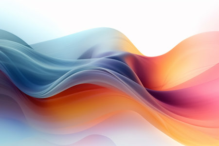 abstract background with smooth lines in orange, red and blue colorsの素材