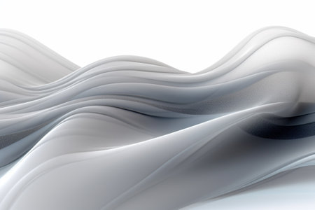 abstract background with smooth lines in white and grey colors, digitally generated imageの素材