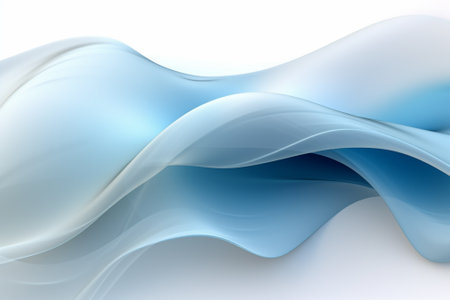 abstract blue background with smooth wavy lines. 3d render illustrationの素材