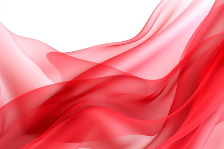 abstract red wave on white background. Vector illustration for your designの素材