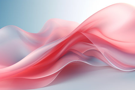 Abstract background of pink wavy silk or satin. 3d render illustrationの素材
