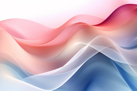 abstract background with smooth lines in pink, blue and white colorsの素材