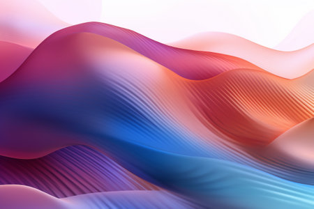 abstract background with smooth lines in pink, orange and blue colorsの素材