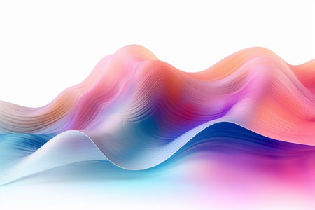 abstract background with smooth wavy lines in blue and pink colorsの素材