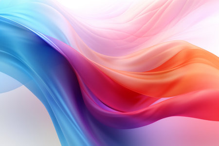 abstract background with smooth lines in pink, blue and orange colorsの素材