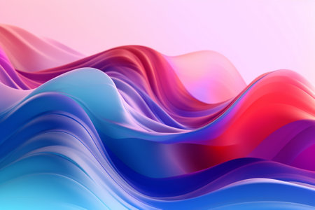 abstract background with smooth wavy lines in pink and blue colorsの素材