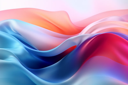 abstract background with smooth lines in blue, orange and pink colorsの素材