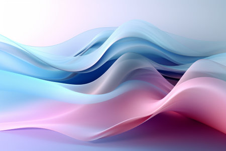 abstract background with smooth wavy lines in blue and pink colorsの素材