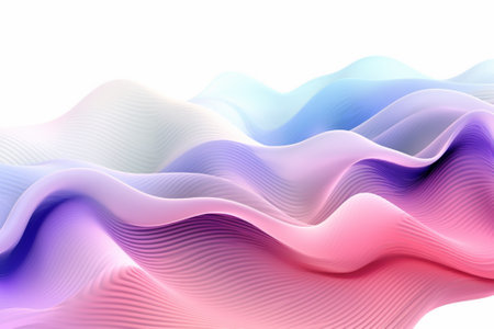 Abstract colorful background with wavy lines. 3d rendering, 3d illustration.の素材