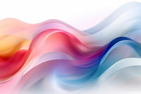 abstract background with smooth lines in pink, orange and blue colorsの素材