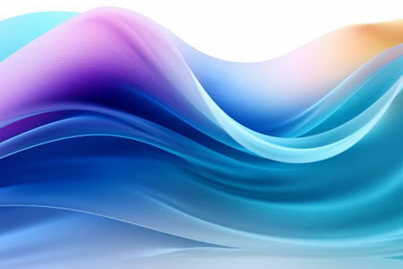 abstract background with smooth lines in blue, orange and yellow colorsの素材