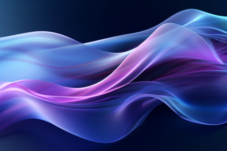 abstract background with blue and purple waves on dark background, abstract backgroundの素材