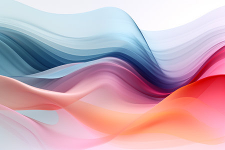 abstract colorful background with smooth wavy lines, 3d render illustrationの素材