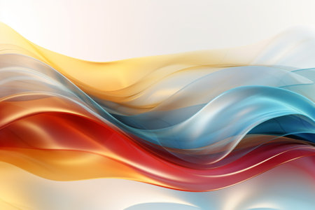 abstract background with smooth lines in orange, red and blue colorsの素材