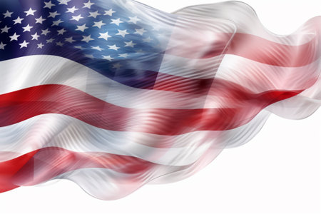 American Flag, United states of America, waving in the wind.の素材