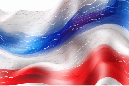 Flag of Thailand, national country symbol illustration wavy waving in the windの素材