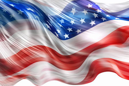 American flag waving in the wind, United States of America flag backgroundの素材