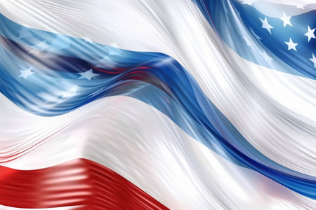 flag of the United States of America, american flag in the windの素材