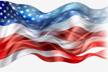 american flag waving in the wind. vector illustration eps10の素材