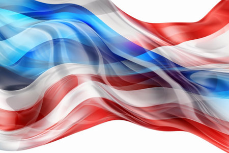 Flag of the United States of America, waving in the wind.の素材