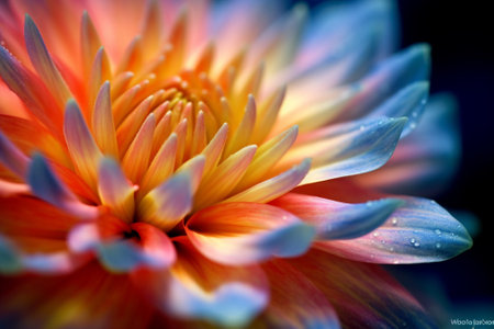 Beautiful colorful dahlia flower close-up macro photography.の素材