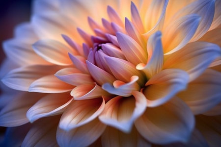 Colorful dahlia flower close-up macro photography. Natural backgroundの素材