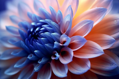 Colorful dahlia flower close up. Floral background.の素材