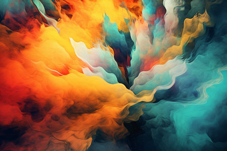 Abstract colorful smoke background. Fantasy fractal texture. 3D rendering.の素材