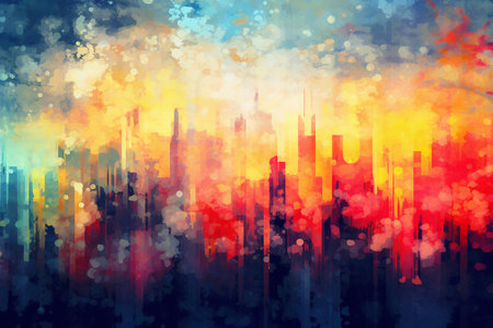 Abstract colorful background with grunge brush strokes. Vector illustration for your designの素材
