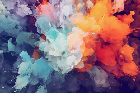 Colorful ink in water. Ink in water. Abstract background.の素材