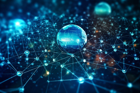 Global network connection and technology concept. 3d rendering toned imageの素材