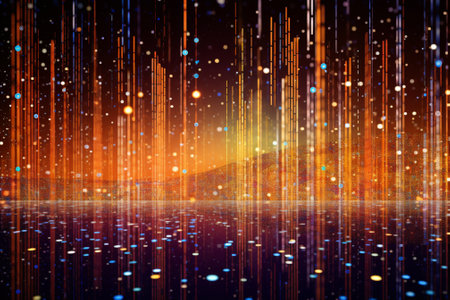abstract background with glowing lights and bokeh effect. 3d renderingの素材