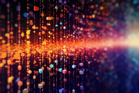 abstract colorful background with bokeh defocused lights and starsの素材