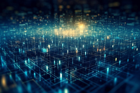 Futuristic technology background with circuit board. 3D Renderingの素材