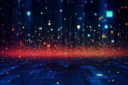 Abstract technology background. Big data concept. 3d rendering toned imageの素材