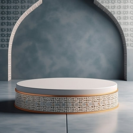 3d rendering of minimal geometric forms. Luxury podium for your designの素材
