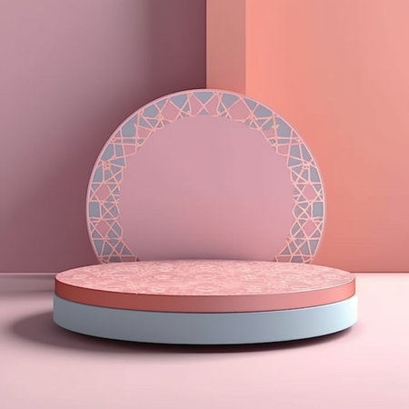 3d render, abstract minimal geometric background, primitive forms, pastel colorsの素材